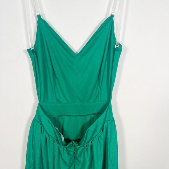 Lulus Green Flowy Backless Maxi Long Cocktail EveningDress - Picture 7 of 16